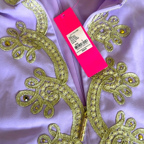 COPY - Lilly Pulitzer Lavender Sleeveless Dress with Gold Embroidery - Picture 3 of 3